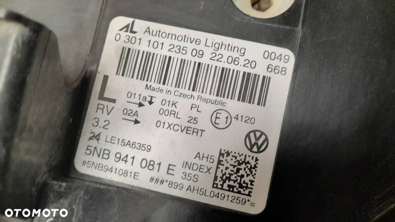 VW TIGUAN II 5N FULL LED LAMPA PRZEDNIA LEWA 5NB941081E - 10