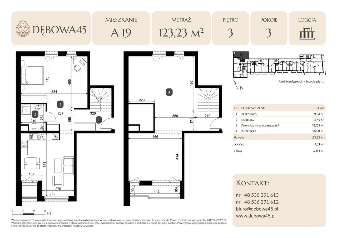 3-pokojowe mieszkanie 123m2 + taras Bezpośrednio - Pełny obrazek: 2/7