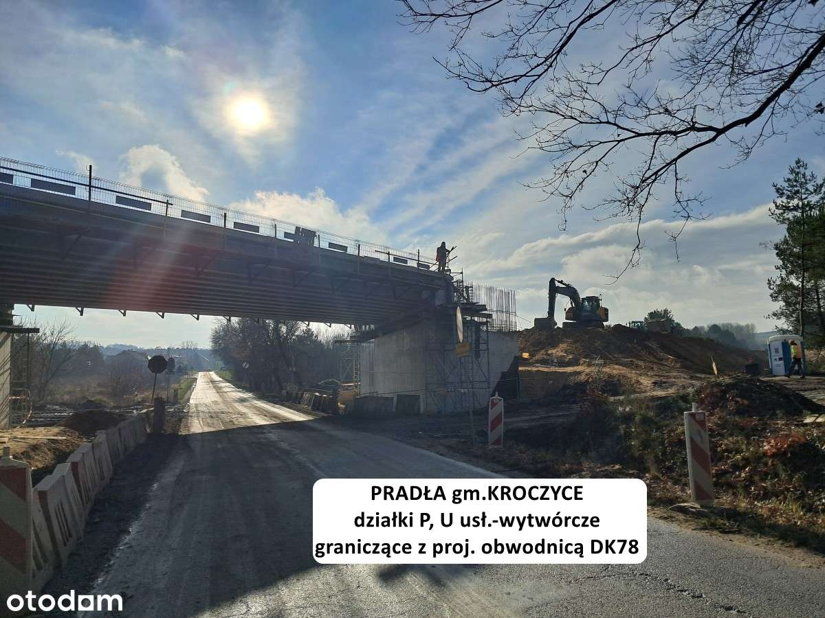 Działka drogowa 615m2 przy projektowanym wężle dr. krajowej DK78-14