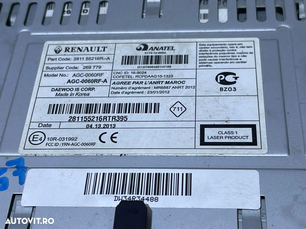 Radio CD Player cu AUX Auxiliar si USB Dacia Dokker 2012 - 2017 Cod 281155216R 281155216 - 4