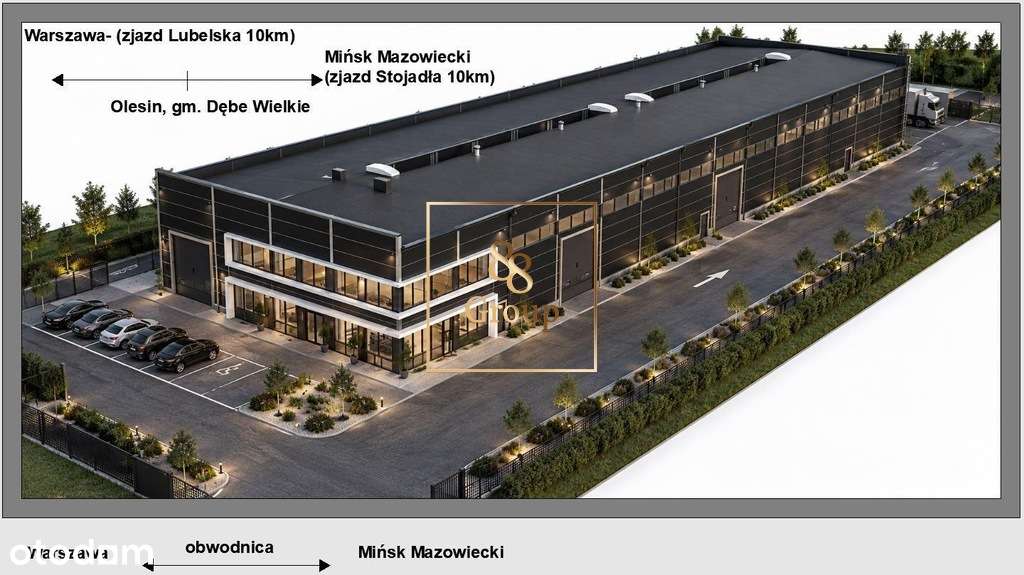Działka przy A2 z PnB pod hale i magazyny