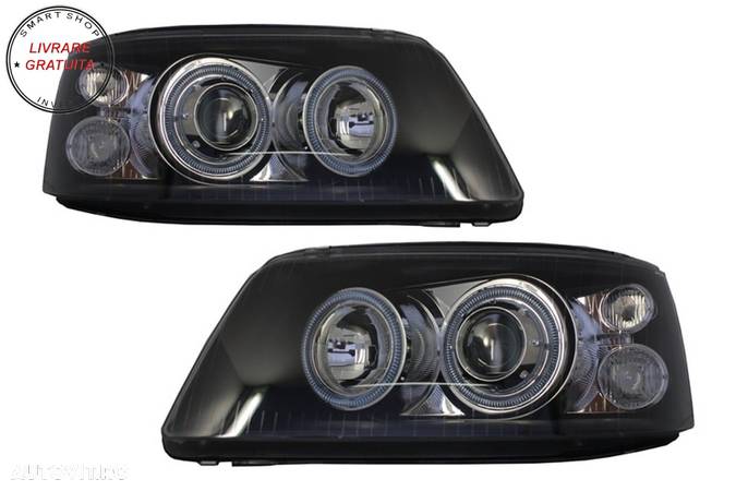 Faruri Angel Eyes VW Transporter T5 (04.2003-08.2009) Negru- livrare gratuita - 1