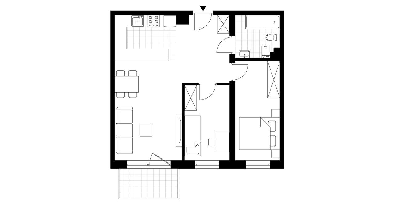 3-pokojowe mieszkanie 55m2 + balkon Bezpośrednio - Pełny obrazek: 2/7