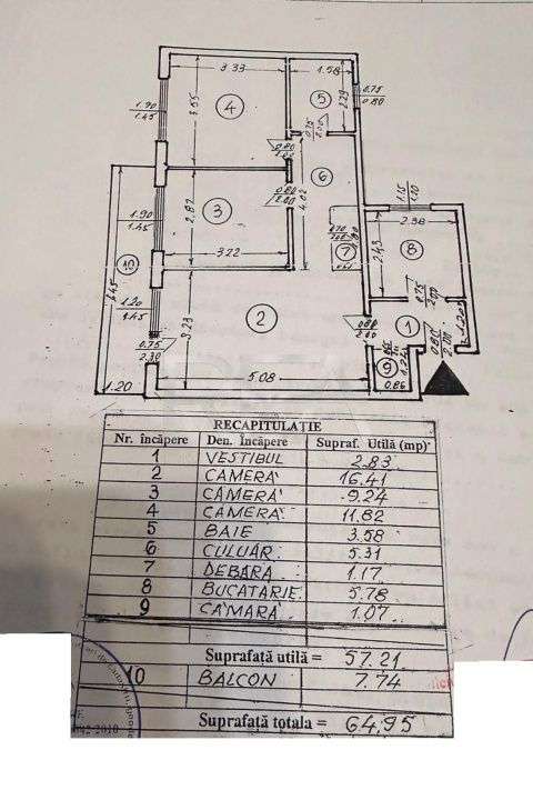 Apartament 3 camere Iancului – Str. Avrig, parcare ADP-7