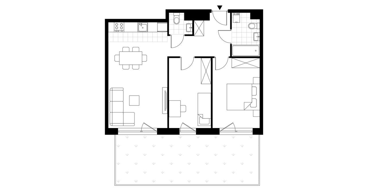 3-pokojowe mieszkanie 60m2 + 2 balkony - Pełny obrazek: 3/8