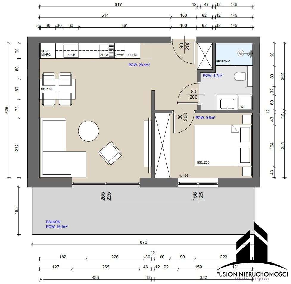 Funkcjonalne mieszkanie typu loft | 42,93 m² | Rud-9
