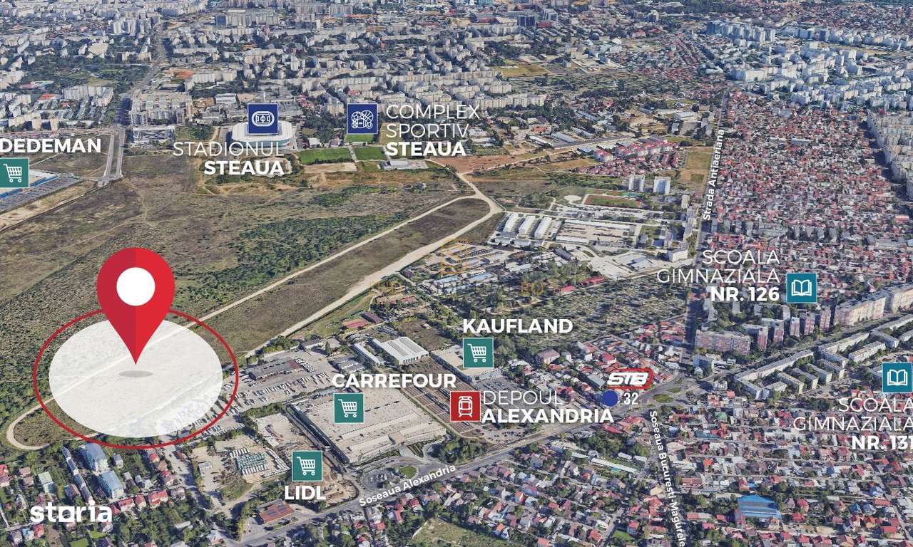 Teren cu autorizatie de constructie, 6226 mp, Soseaua Alexandriei, Sec - Imagine principală: 2/12