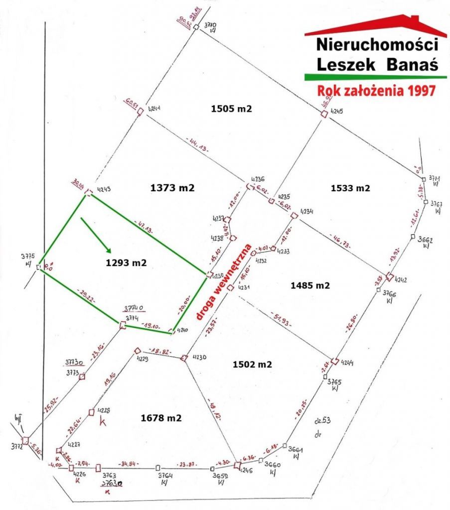 Działka 1293 m2 - Rogóźno