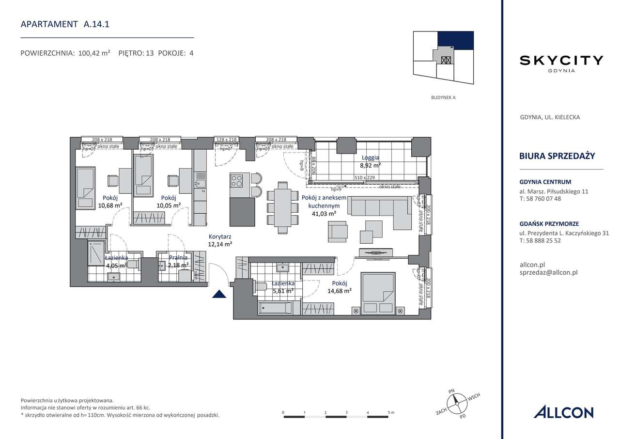 4-pokojowe mieszkanie 100m2 + loggia Bezpośrednio - Pełny obrazek: 2/7