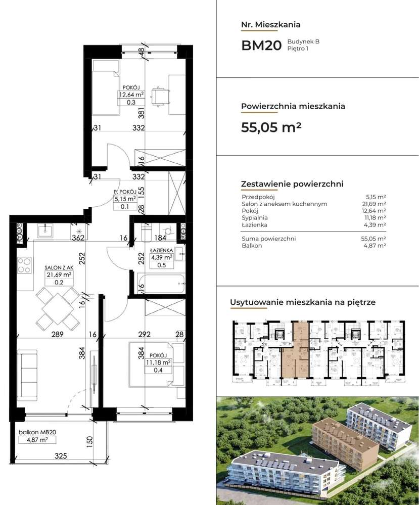 Nowe 3-pokojowe mieszkanie - 55m2 - Winda, Bezpieczne Osiedle- Ciechoc-14