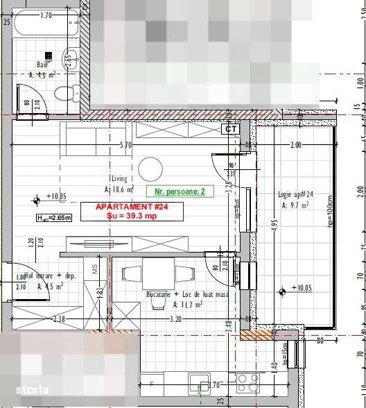 Apartament 1 camera, semifinisat, terasa, Stejarului, Floresti — fotografia 1
