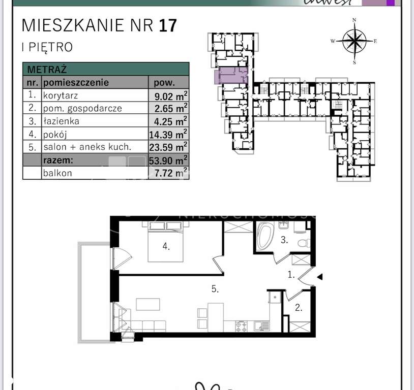 Mieszkanie dwupokojowe Ponikwoda nowe - Pełny obrazek: 2/6
