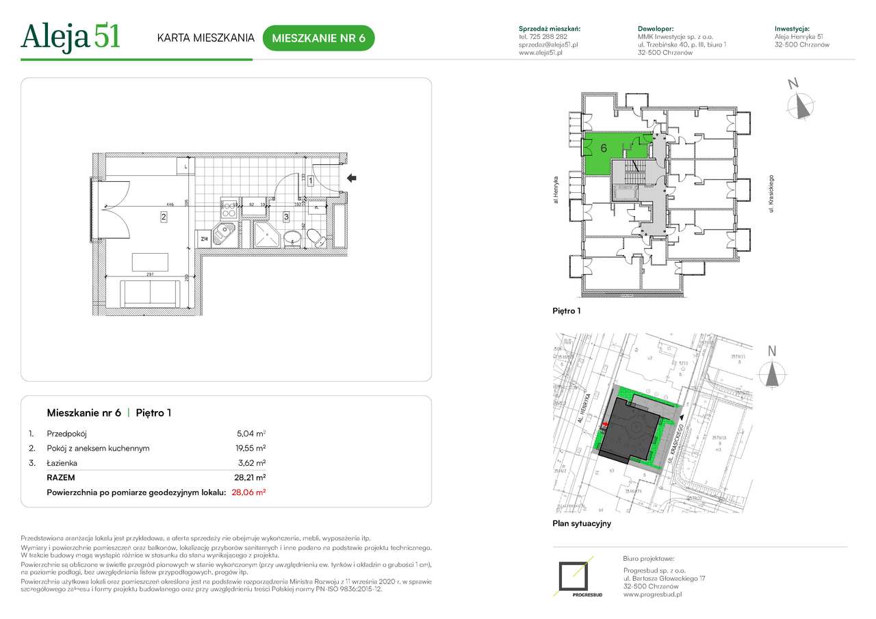 Aleja 51 | mieszkanie 1-pok. | nr 6 - Pełny obrazek: 2/5