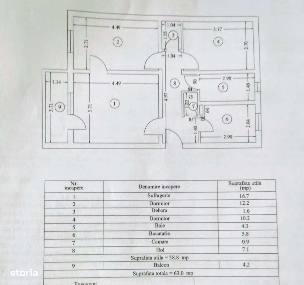 Apartament 3 camere Traian etaj 1-6
