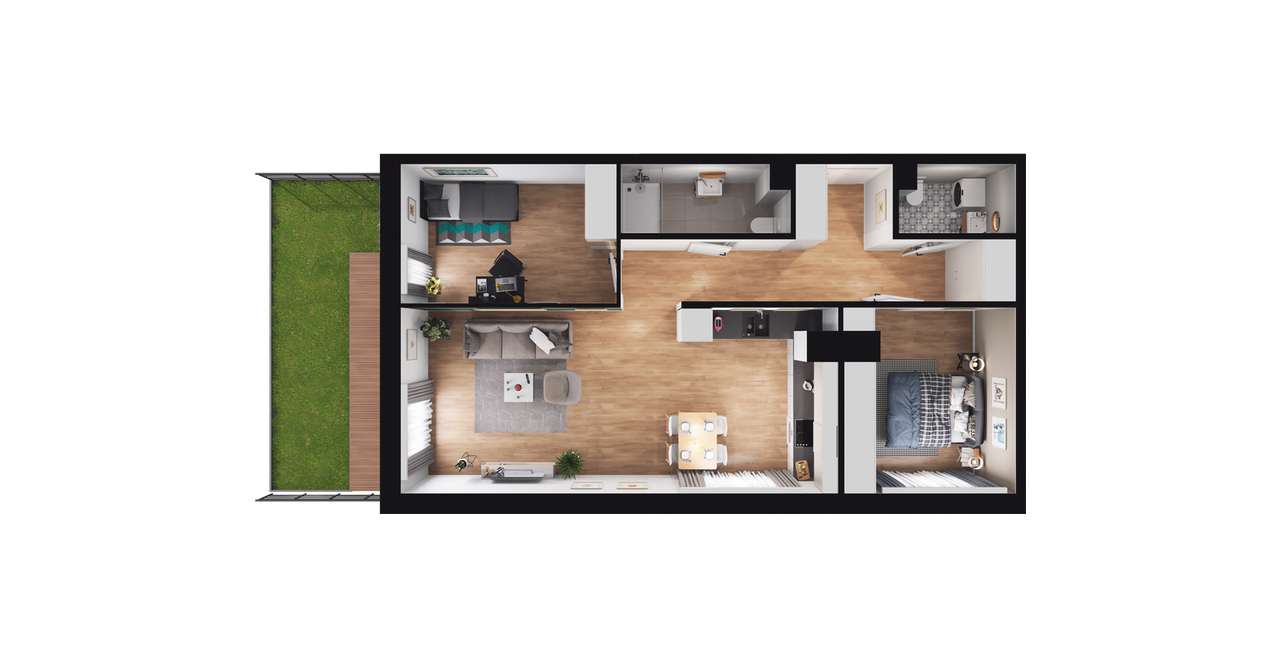 3-pokojowe mieszkanie 73m2 + ogródek Bez Prowizji - Pełny obrazek: 3/9