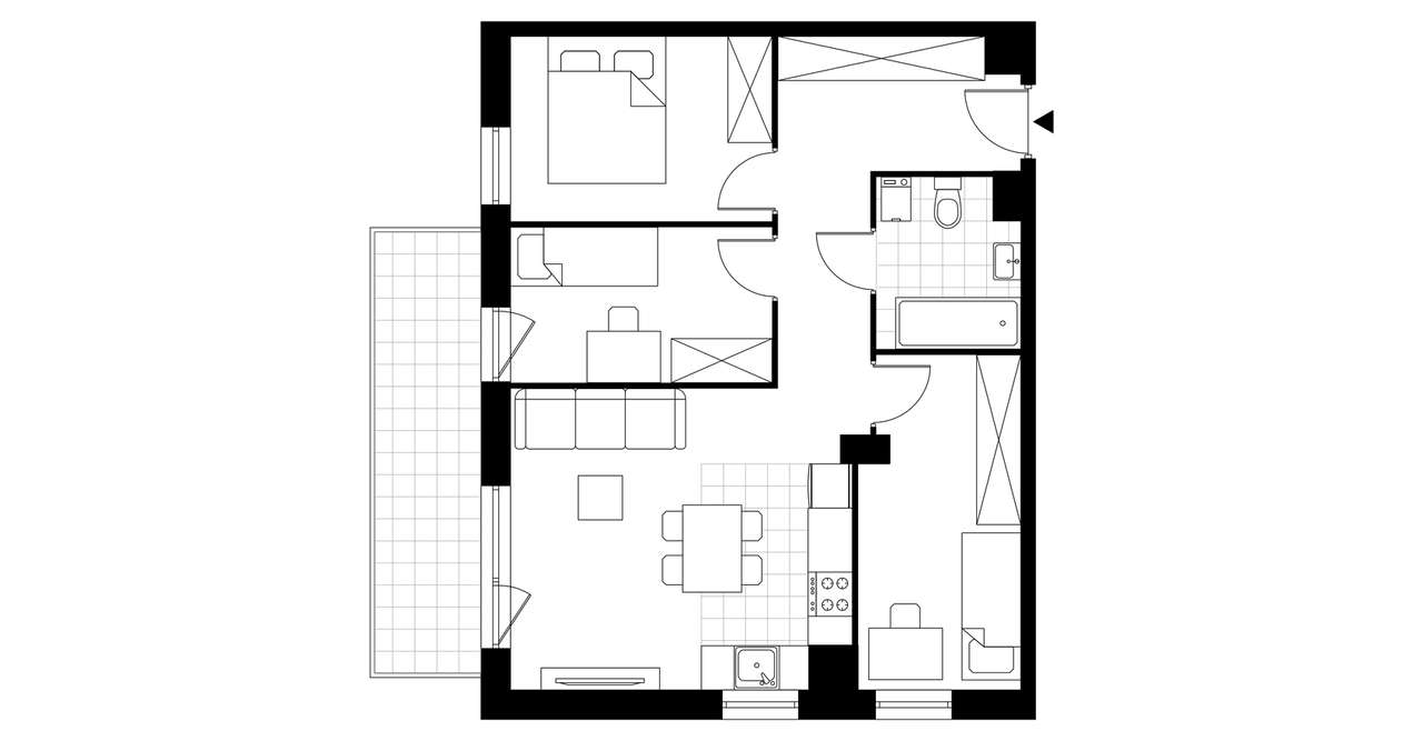 4-pokojowe mieszkanie 59m2 + balkon Bezpośrednio - Pełny obrazek: 3/8