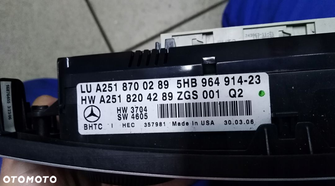 Mercedes w251 panel klimy 2518700289 - 2