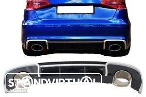 Difusor + Ponteiras Audi A3 8V Sedan (2012-2016) Look RS3 - 1