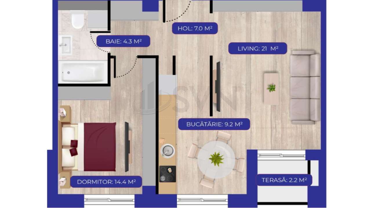 Apartament 2 camere Aviatiei Canton71 - Imagine principală: 2/10