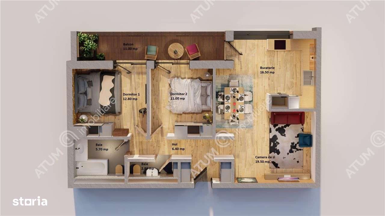 Apartament premium cu 3 camere decomandate 75 mp utili si balcon - Imagine principală: 3/19