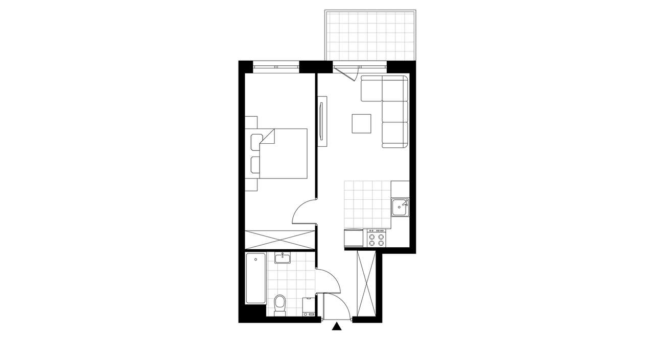 2-pokojowe mieszkanie 39m2 + balkon Bezpośrednio - Pełny obrazek: 4/9