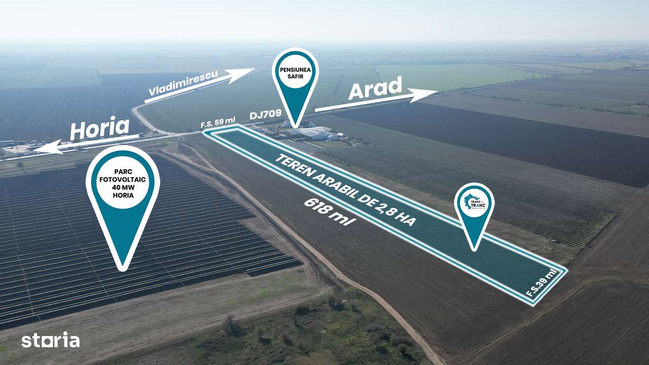 Teren de 2,8 ha pentru dezvoltare industriala, horeca sau fotovoltaice - Imagine principală: 2/4