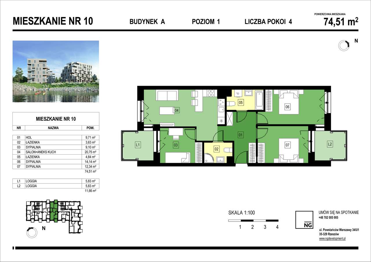 SPRAWDŹ| 4 pokoje| PK River| NG Development - Pełny obrazek: 2/7