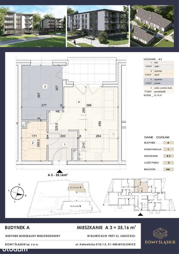 A3 - 2 pokoje + balkon - Pełny obrazek: 3/8