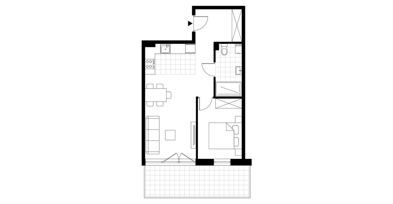 2-pokojowe mieszkanie 42m2 + balkon Bezpośrednio - Pełny obrazek: 3/7