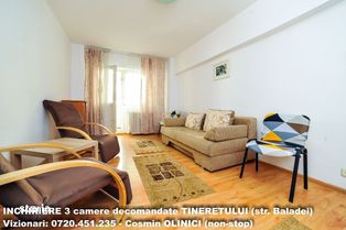 Apartament 3 camere TINERETULUI (Baladei), decomandat, metrou