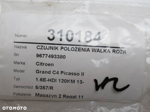 CZUJNIK POŁOŻENIA WAŁKA ROZRZĄDU CITROEN C4 GRAND PICASSO II (DA_, DE_) 2013 - 2022 1.6 BlueHDi - 10