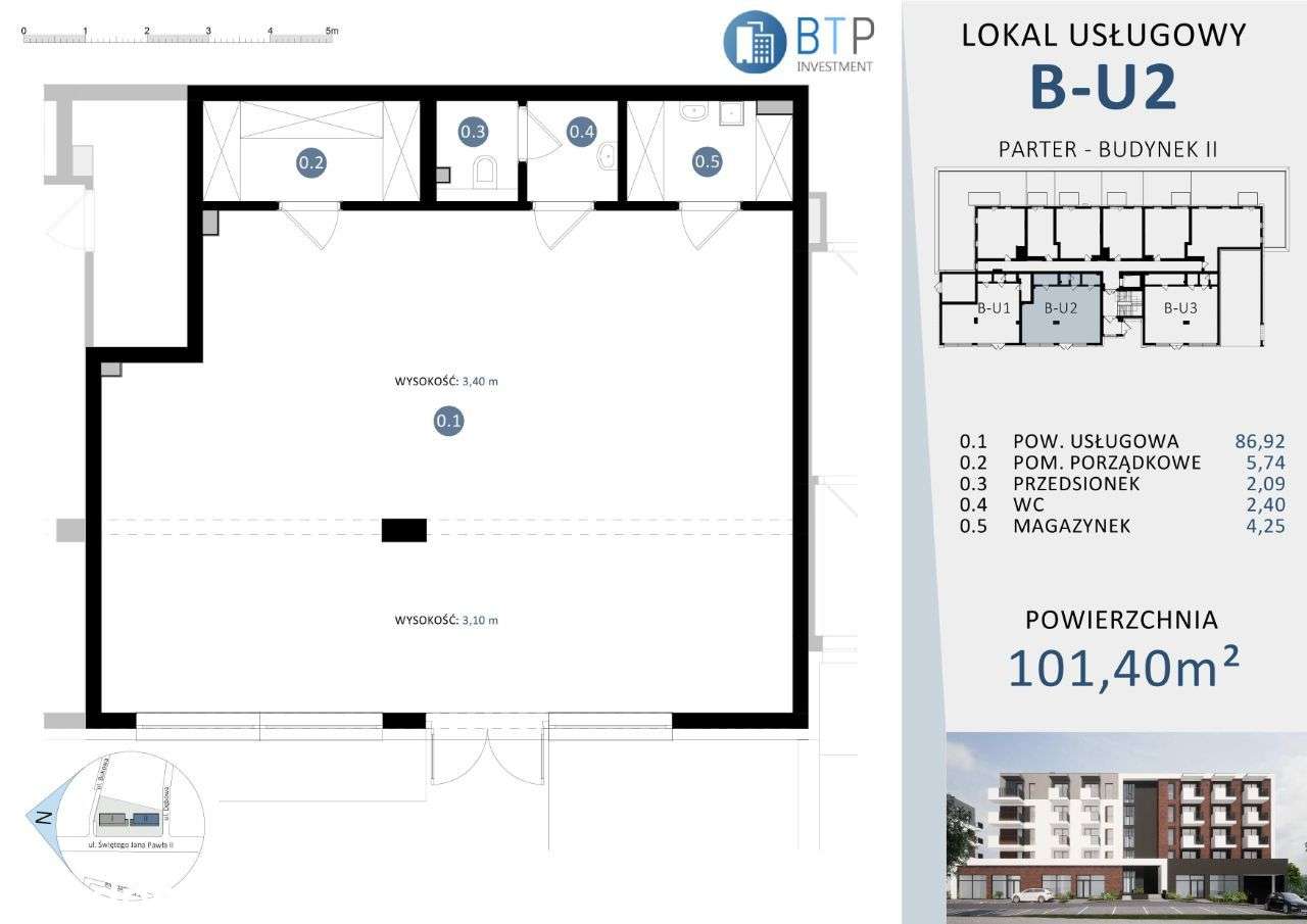 Apartamenty Zachodnie lokal usługowy 101,4m2 B-U2 - Pełny obrazek: 2/7