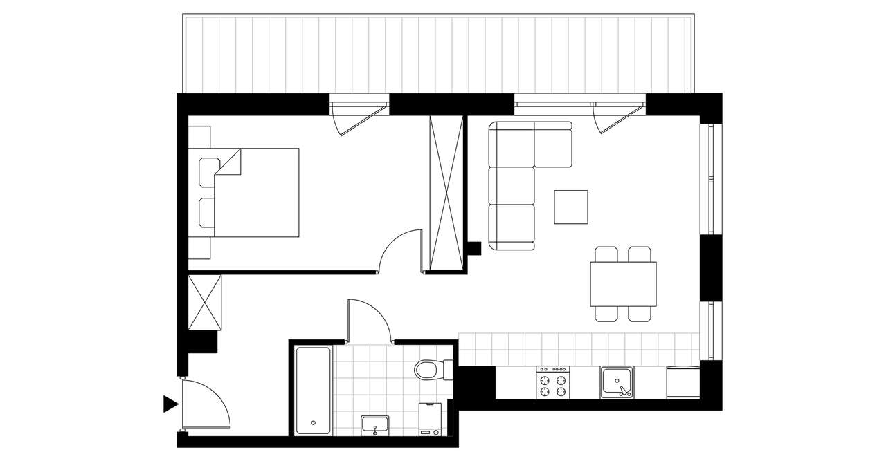 2-pokojowe mieszkanie 49m2 + taras Bez Prowizji - Pełny obrazek: 3/8