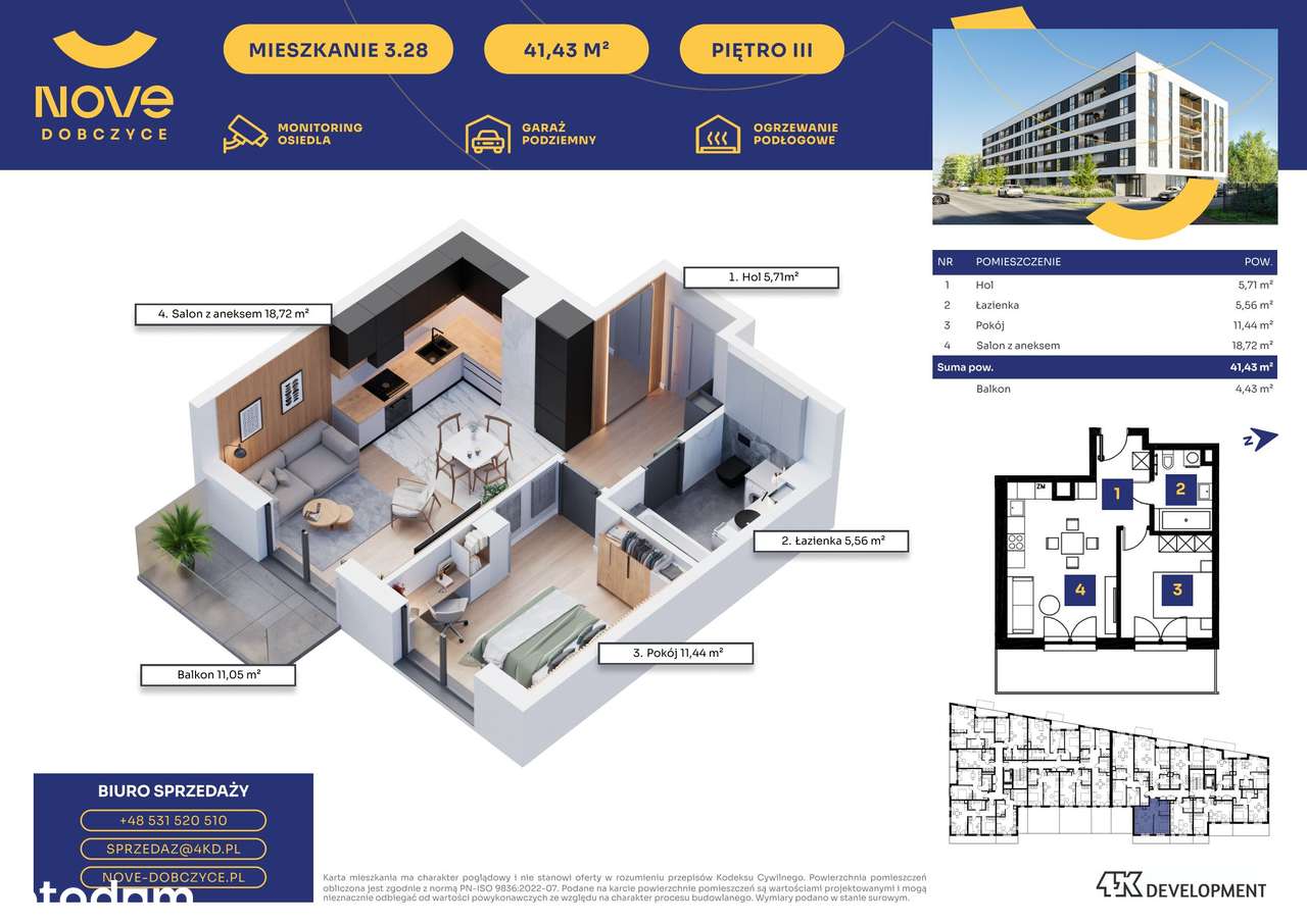 Nove Dobczyce | mieszkanie 2-pok. | 28 - Pełny obrazek: 2/7