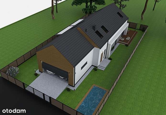 Nowy dom z garażem 2-stanowiskowym. W lesie i 380 m od Jeziora.-4