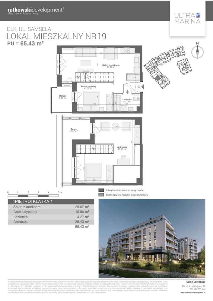 3-pokojowe mieszkanie 65m2 + taras Bez Prowizji - Pełny obrazek: 2/7