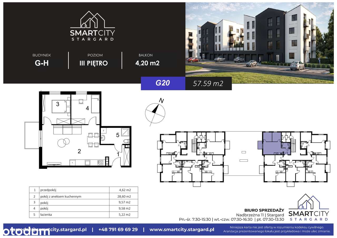 3-pokojowe mieszkanie 57m2 + balkon Bez Prowizji - Pełny obrazek: 2/7