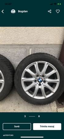 Jante Bmw seria 5 F10/F11 cu cauc 225/55/R17 bridgestone dot 2016 M+S 5-6 mm 8jx17 et 30 - 3