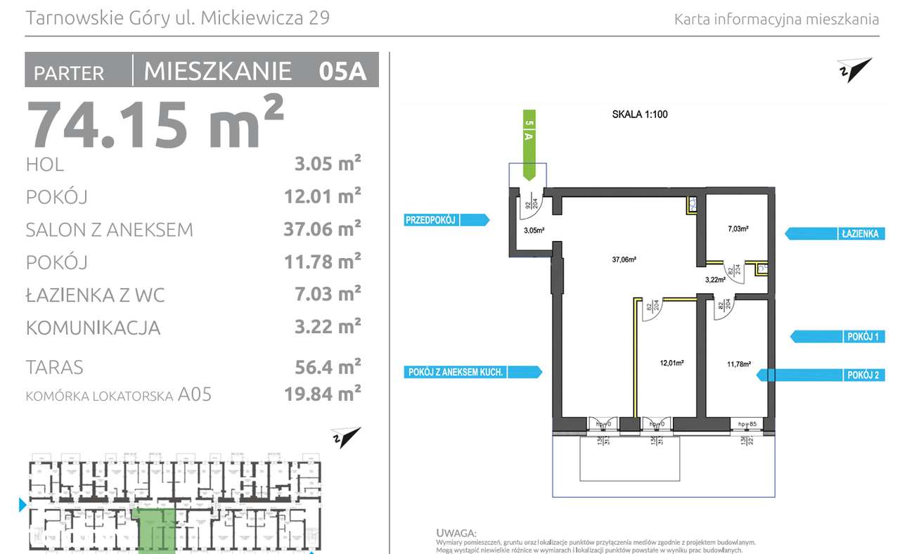 Nowoczesne 3-pokojowe mieszkanie z tarasem – stan deweloperski-3