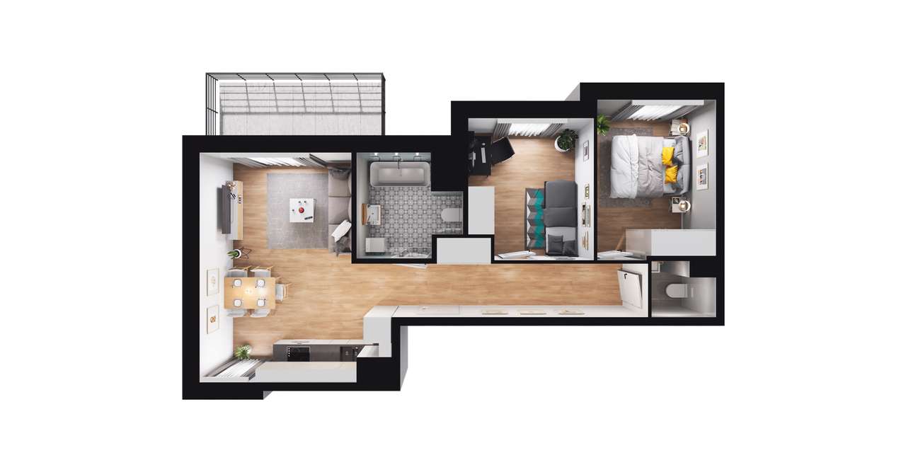 3-pokojowe mieszkanie 53m2 + balkon Bez Prowizji - Pełny obrazek: 2/8