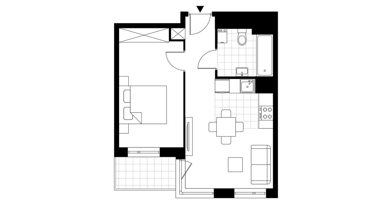 2-pokojowe mieszkanie 38m2 + loggia Bez Prowizji - Pełny obrazek: 3/7