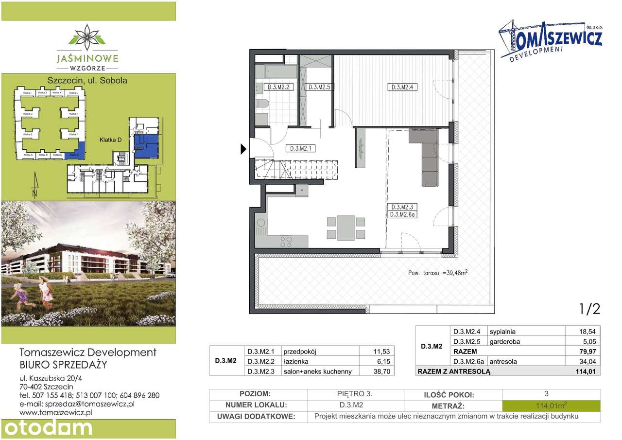 Jaśminowe Wzgórze | mieszkanie 3-pok. | D3M2 - Pełny obrazek: 2/7