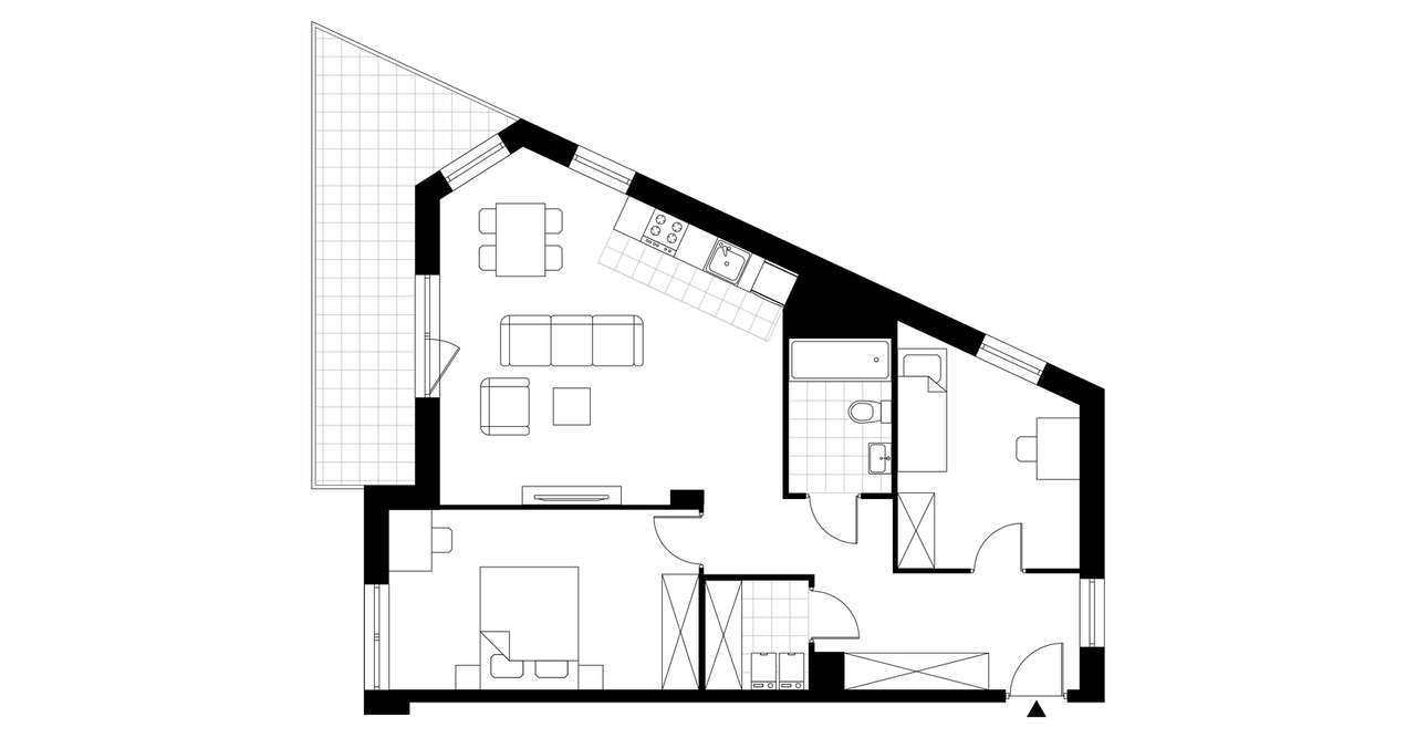 3-pokojowe mieszkanie 68m2 + balkon - Pełny obrazek: 3/8