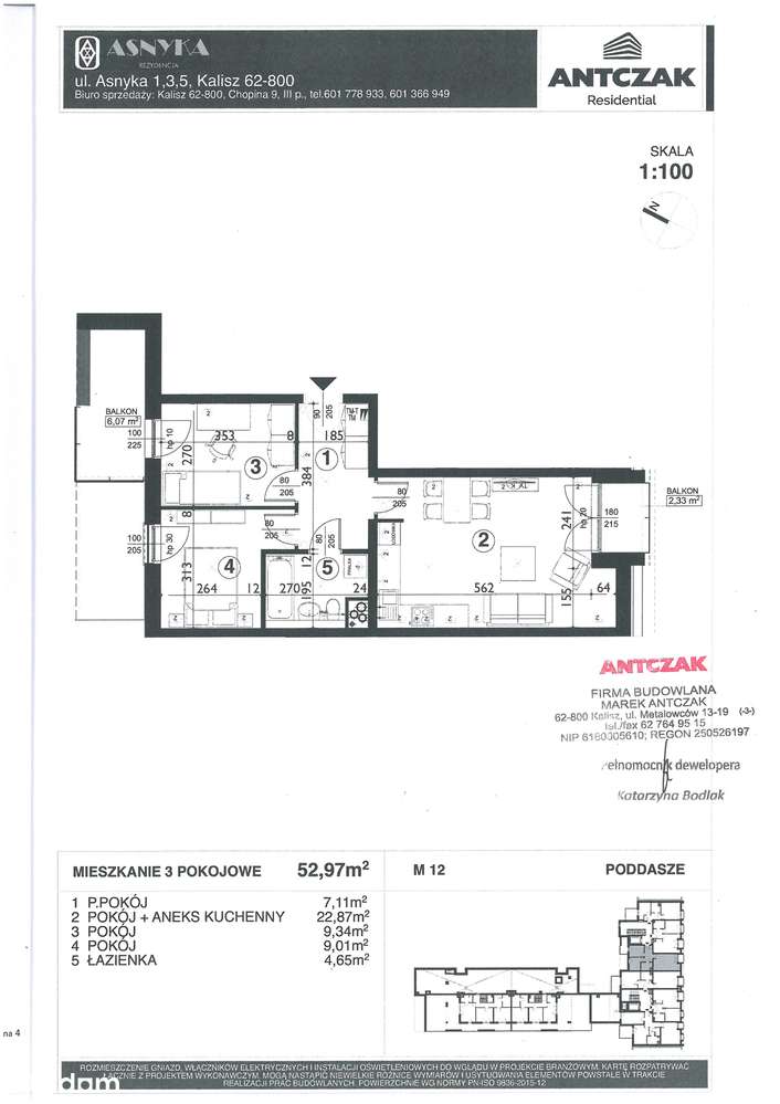 Rezydencja Asnyka – 3 pokojowe mieszkanie w stanie deweloperskim-18