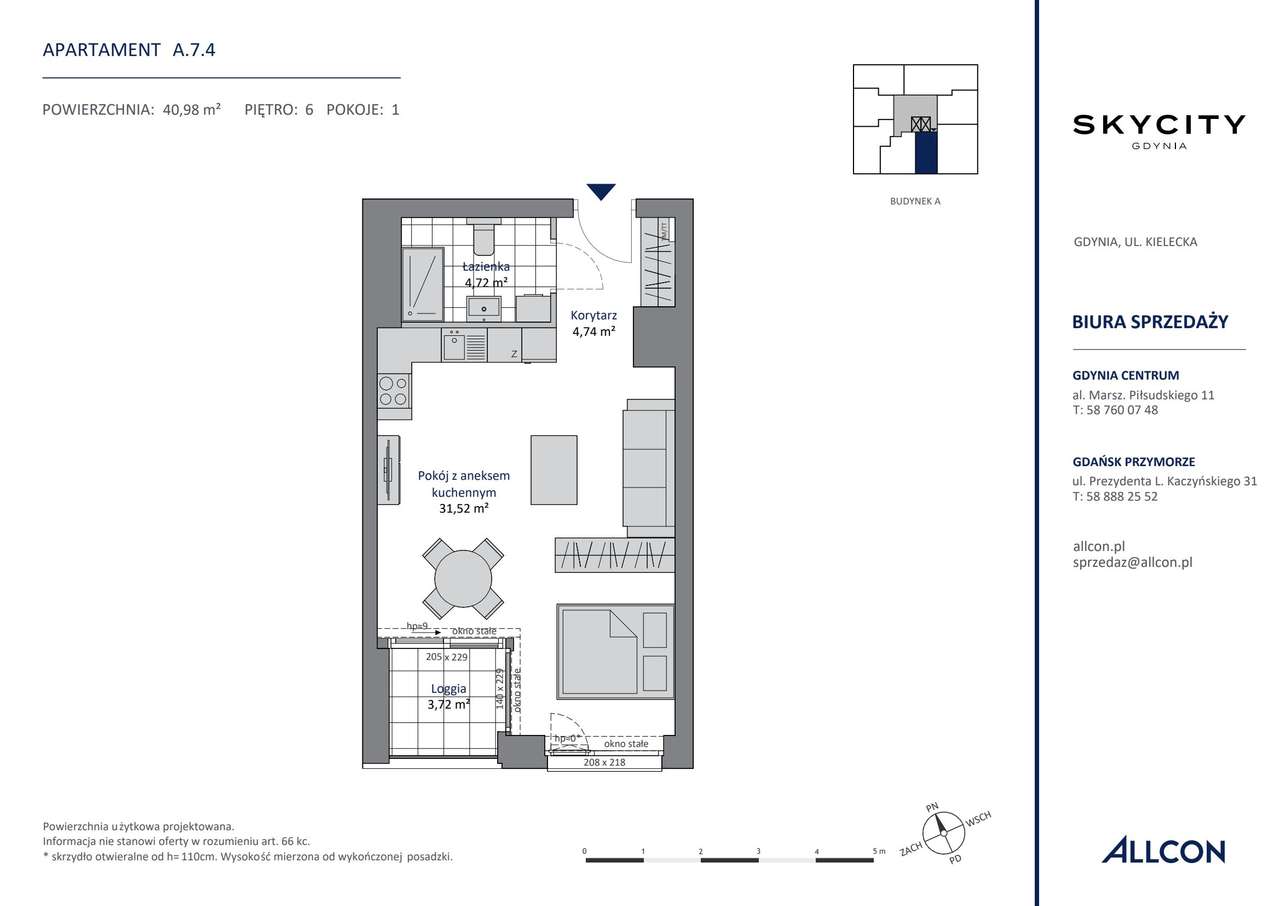 1-pokojowe mieszkanie 40m2 + loggia Bezpośrednio - Pełny obrazek: 2/8