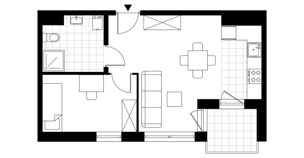 2-pokojowe mieszkanie 37m2 + taras Bez Prowizji - Pełny obrazek: 3/8