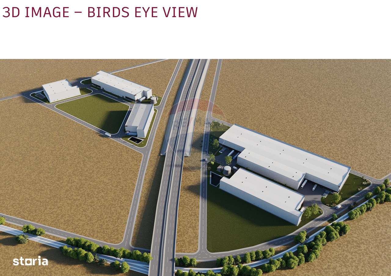 Teren logistic, PUZ aprobat, 7,63 ha, platforme + hale 23.396 mp. A0 - Imagine principală: 2/10