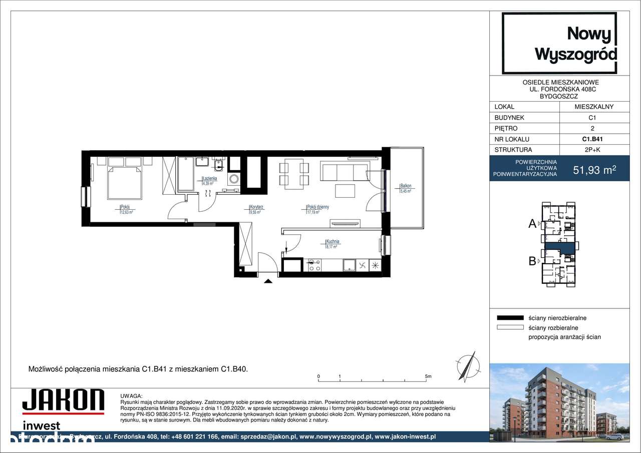 Nowy Wyszogród | mieszkanie 2-pok. | C1_B41 - Pełny obrazek: 2/7
