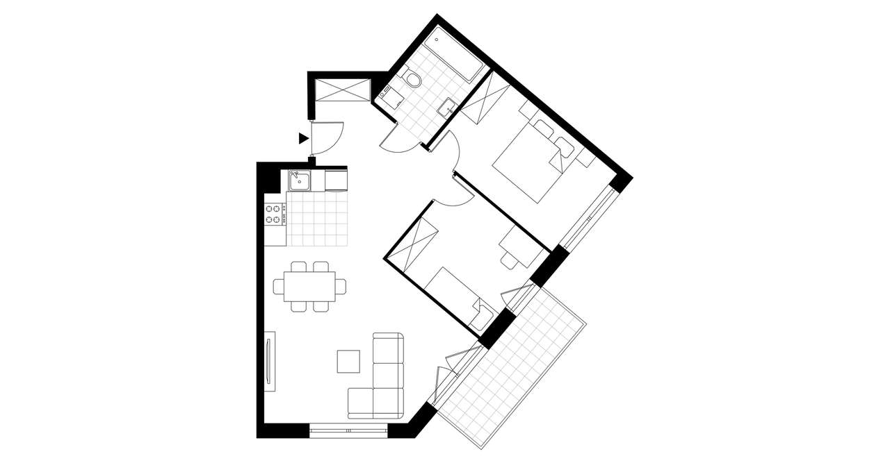 3-pokojowe mieszkanie 64m2 + balkon Bezpośrednio - Pełny obrazek: 3/8