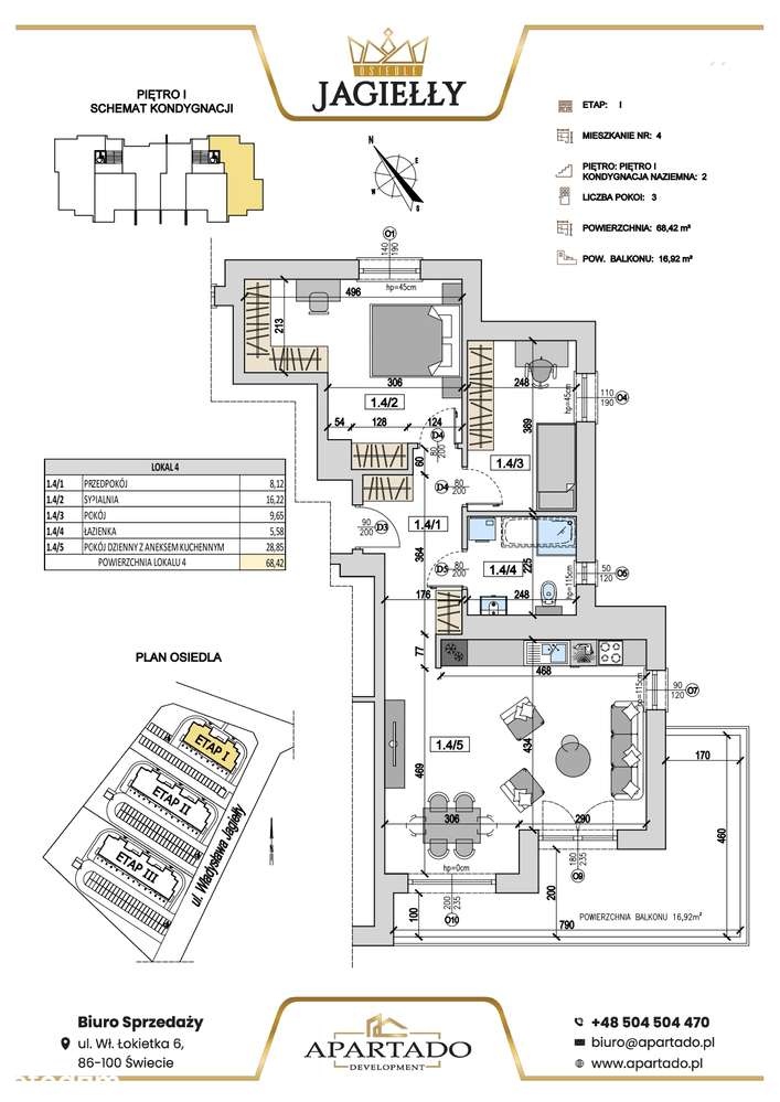 Mieszkanie nr. 4 | 68,42 m² |PARTER | OG. MIEJSKIE-12